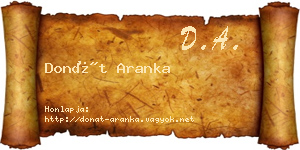 Donát Aranka névjegykártya